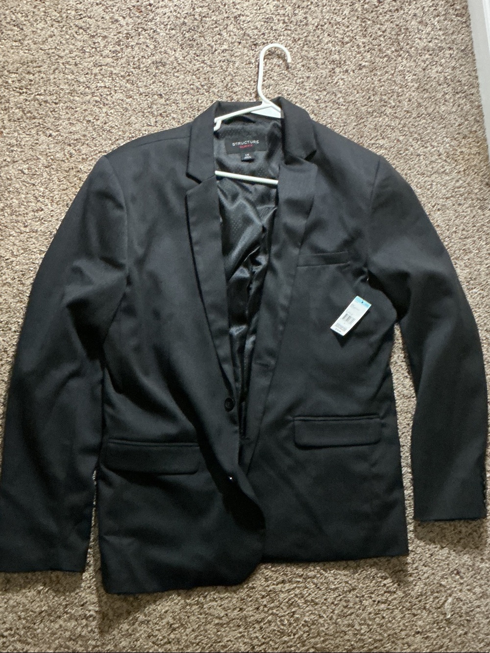 Structure Black Men's Notch Lapel Sport Coat Blazer